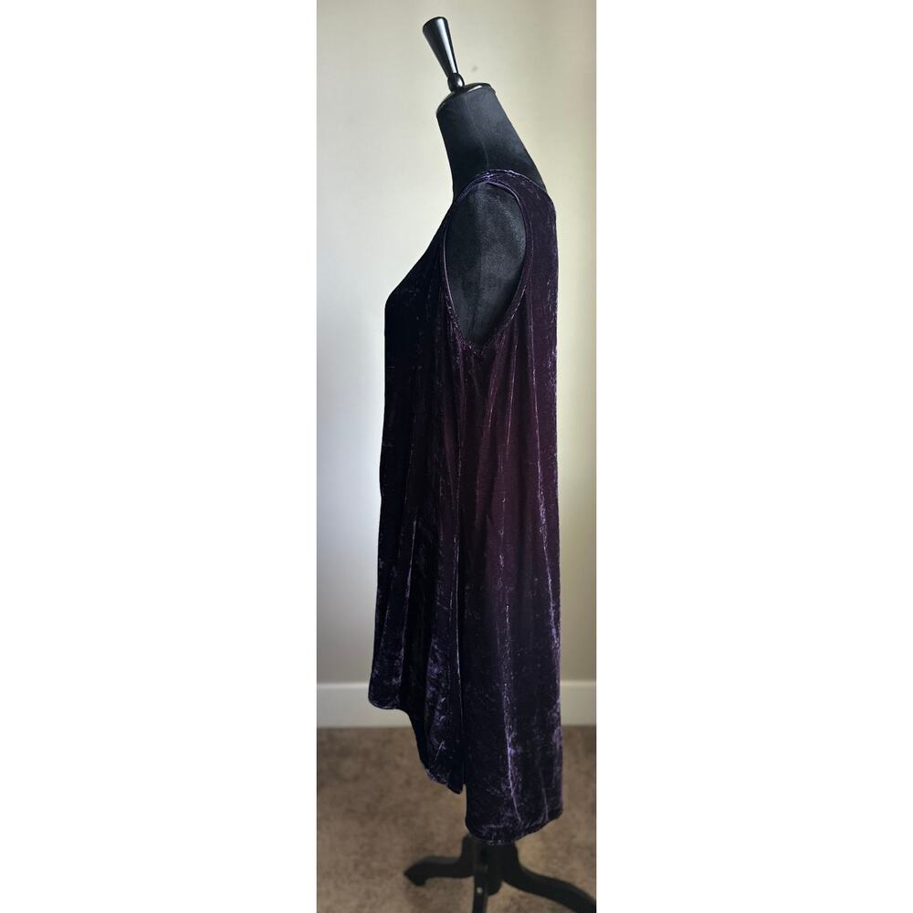 BRYN WALKER Louie Dark Purple Velvet Sleeveless Asymmetric Tunic Dress Size M - Picture 5 of 8